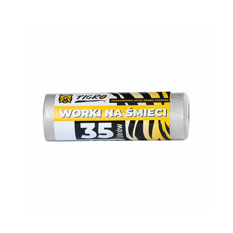 TIGRO WORKI NA ŚMIECI LDPE 35L 50x60 A15 BEZBARWNE PREMIUM