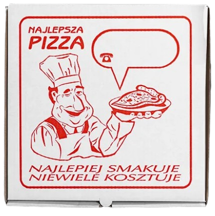 KARTON PIZZA PROSTY BIAŁY  28/28/4 A100 NADRUK UNIWERSALNY